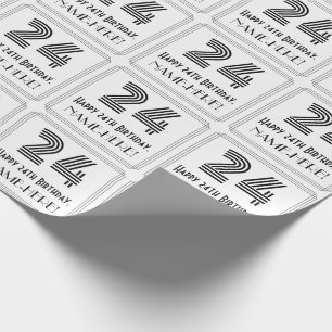 24. Geburtstag: Art Deco inspirierter Stil "24" + Geschenkpapier