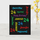 24. Geburtstag Benutzerdefinierte Karte jeden Name (Gelbe Blume)