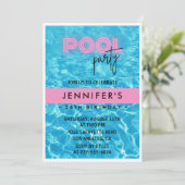 24. Geburtstag Einladungen Pool Party Sommer (Stehend Vorderseite)
