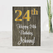 24. Geburtstag: Elegante Imitate Gold Look #, Imit Karte (Vorderseite)
