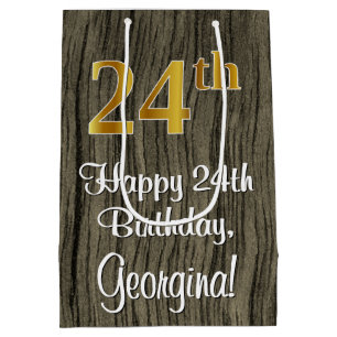 24. Geburtstag: Elegantes falsches Gold Look #, Fa Mittlere Geschenktüte