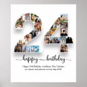 24. Geburtstag Foto Collage Poster (Vorne)