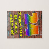 24. Geburtstag: Fun Graffiti-Inspiriert Regenbogen Puzzle (Horizontal)