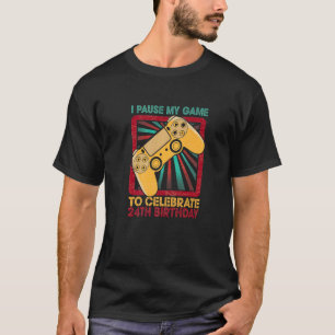 24. Geburtstag Gamer Party Boy Kind Vintag Retro 2 T-Shirt