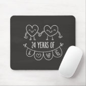 24. Geburtstag Geschenk Chalk Herzen Mousepad (Mit Mouse)
