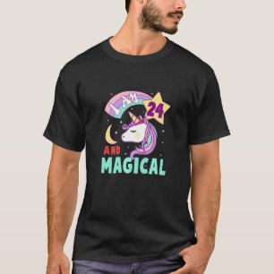 24. Geburtstag Girl Unicorn Regenbogen Ich bin 24 T-Shirt