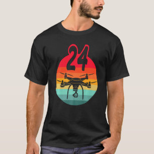 24. Geburtstag I Retro-Fernbedienungs-Drohnen Mit  T-Shirt