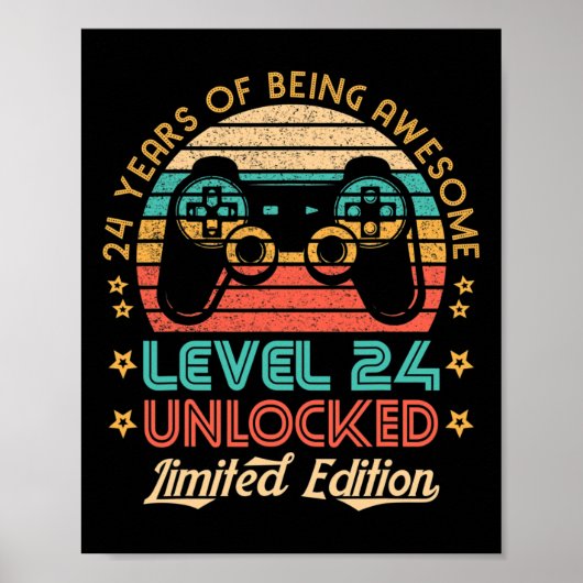 24. Geburtstag Level 24 Unlocks Ga Poster (Vorne)