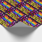 24. Geburtstag: Loving Hearts Pattern, Regenbogen  Geschenkpapier (Ecke)