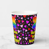 24. Geburtstag: Loving Hearts Pattern, Regenbogen Pappbecher (Links)