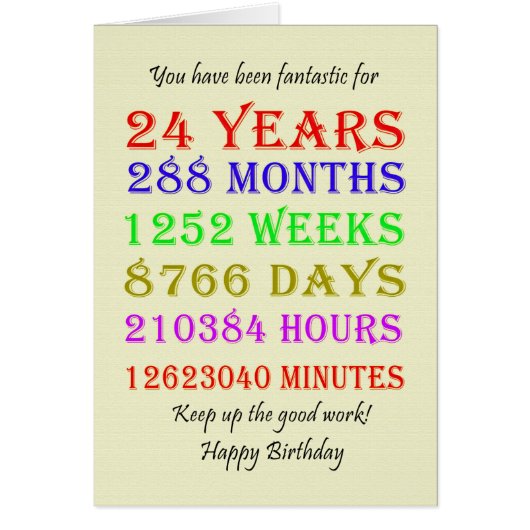 24. Geburtstag - Meilensteine (Vorne)