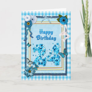 24. Geburtstag mit Scrapbook-Effekt Karte