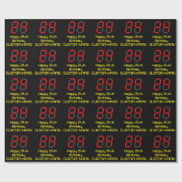24. Geburtstag: Red Digital Clock Style "24" + Nam Geschenkpapier