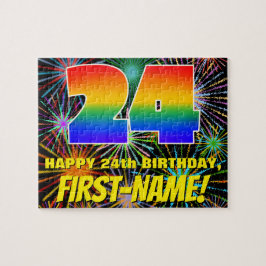 24. Geburtstag: Spaß, bunte feierliche Feuerwerke Puzzle