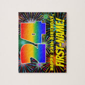 24. Geburtstag: Spaß, bunte feierliche Feuerwerke Puzzle (Vertikal)