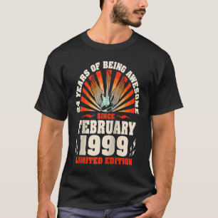 24. Geburtstag Vintage Gitarrist Gitarre 19. Febru T-Shirt