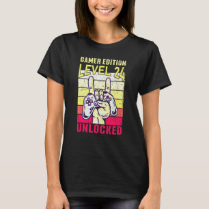 24. Geburtstags-Videospieler-Edition Level 24 frei T-Shirt