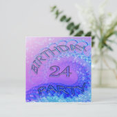 24. Geburtstagsfeier, Abstrakt und Bubb Einladung (Stehend Vorderseite)