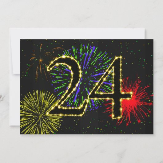 24. Geburtstagsparty Einladung (Vorderseite)
