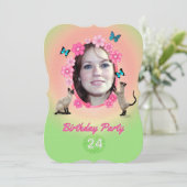 24. Geburtstagsparty Einladung (Stehend Vorderseite)