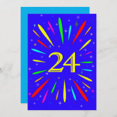 24. Geburtstagsparty Einladung Explosion (Vorne/Hinten)