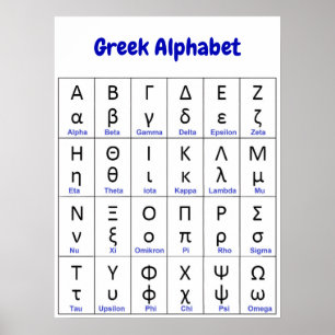 24 Griechen Buchstaben Griechisches Alphabet Ver Poster