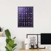 24 Griechisches Alphabet Aussprache - Antike Buchs Poster (Heimbüro)