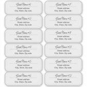 24 Guest Names Clear  Labels (Vorderseite)