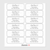 24 Guest Names Clear  Labels (Blatt)