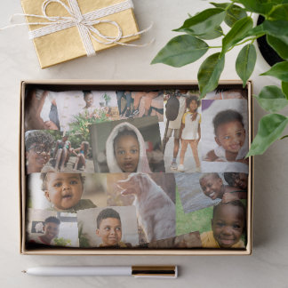 24 Haphazardly Overlapping Photos Collage Template Seidenpapier