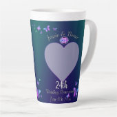 24. Hochzeitstag Blue Latte Tasse (Rechte Ecke)