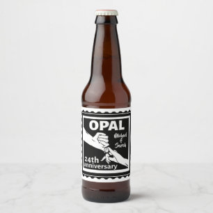 24. Hochzeitstag traditionelles Opal Bierflaschenetikett
