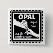 24. Hochzeitstag traditionelles Opal Button (Vorderseite)