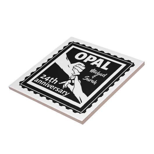 24. Hochzeitstag traditionelles Opal Fliese (Seite)