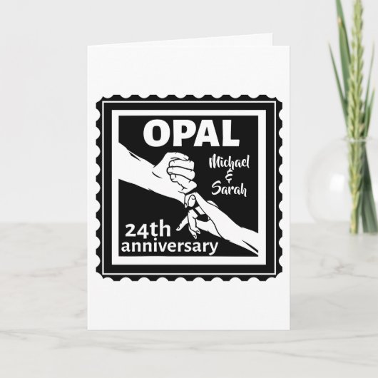 24. Hochzeitstag traditionelles Opal Karte (Vorderseite)
