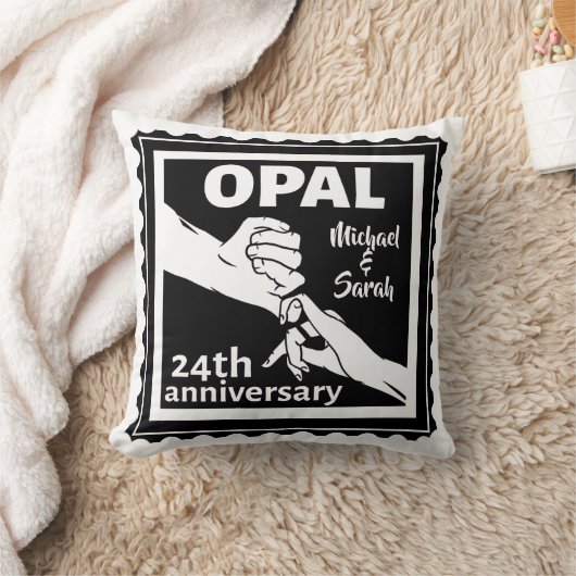 24. Hochzeitstag traditionelles Opal Kissen (Decke)