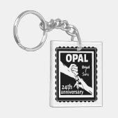 24. Hochzeitstag traditionelles Opal Schlüsselanhänger (Vorderseite links)