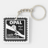 24. Hochzeitstag traditionelles Opal Schlüsselanhänger (Rückseite)
