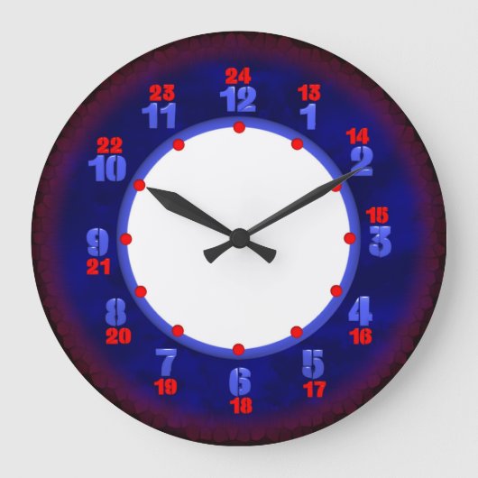 24 hour military time clock template große wanduhr (Vorderseite)