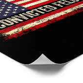 24 Ich stimme für den verurteilten Felon Us Flag V Poster (Ecke)