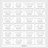 24 individuelle Black Wedding Guest Address Labels (Blatt)