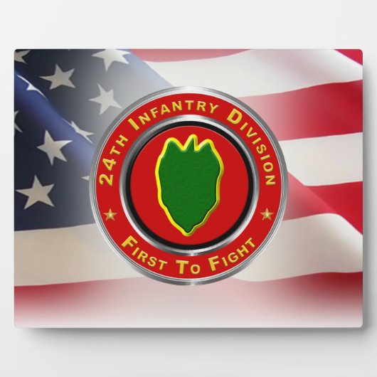 24. Infanterieabteilung "First To Fight" Fotoplatte (Vorderseite)