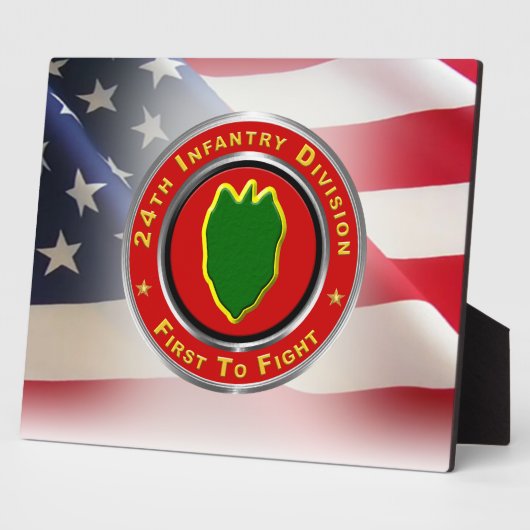 24. Infanterieabteilung "First To Fight" Fotoplatte (Seite)