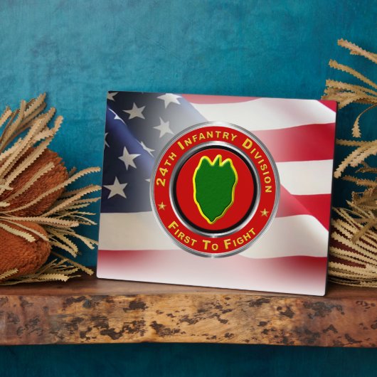 24. Infanterieabteilung "First To Fight" Fotoplatte (Seite)