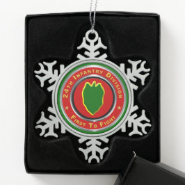 24. Infanterieabteilung Schneeflocken Zinn-Ornament