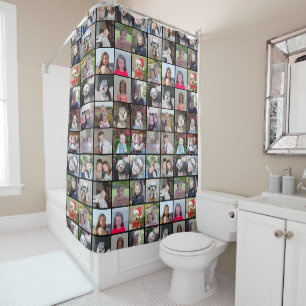 24 Instagram Foto Collage - Fotos überall Duschvorhang