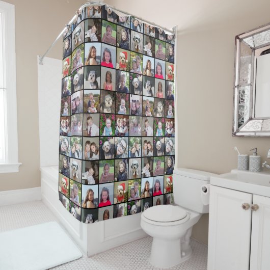 24 Instagram Foto Collage - Fotos überall Duschvorhang (Beispiel)