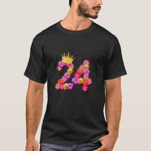 24 Jahre alt Blume zum Geburtstag T-Shirt