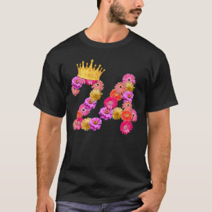 24 Jahre alt Blume zum Geburtstag T-Shirt