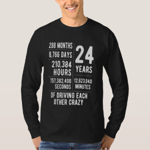 24 Jahre verheiratet Lustig 24. Hochzeitstag T-Shirt